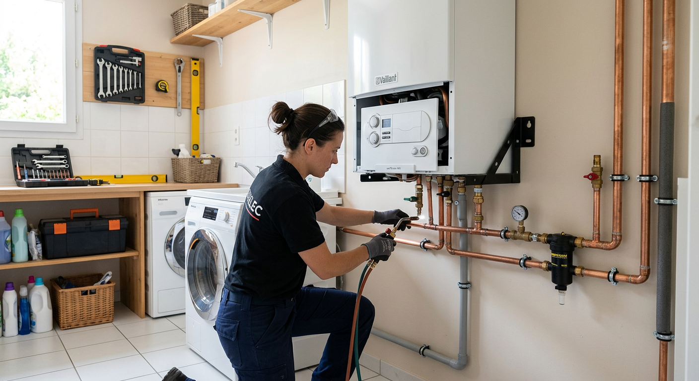 Remplacement de chaudière à condensation dans une maison à Plaisir 78